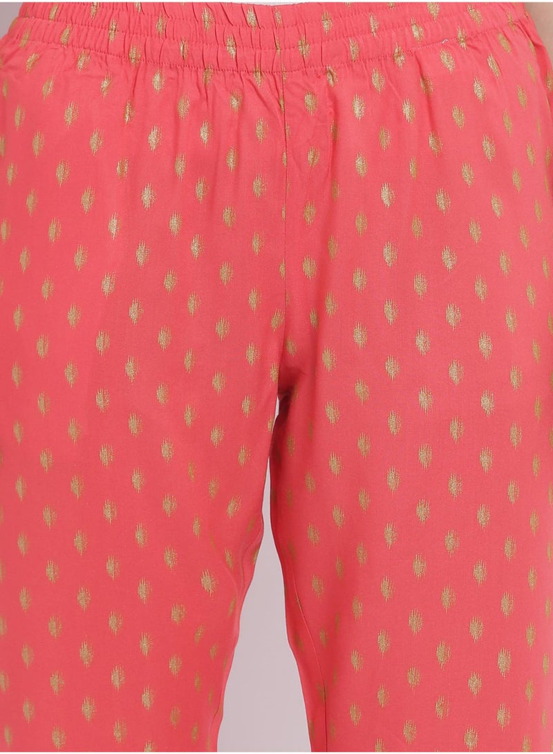 Aila - Casual Comfortable Relaxed Fit Pyjama Pants With A Matching Scrunchie Pink - Image 1