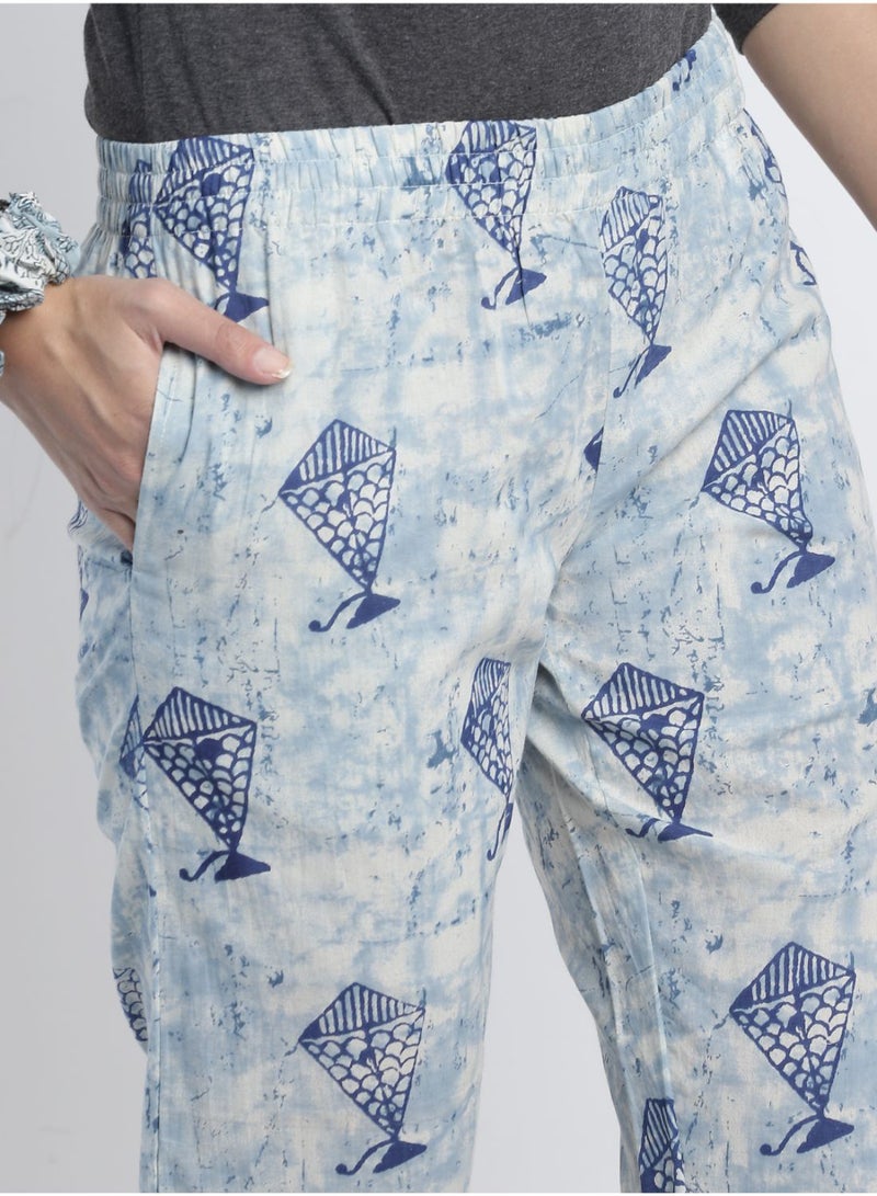 Aila - Casual Comfortable Relaxed Fit Three-Quarter Pyjamas With A Matching Scrunchie Multicolor - Image 1