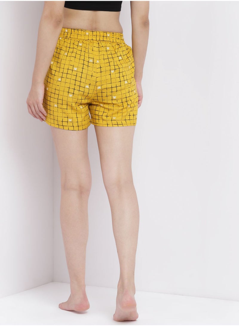 Aila 2 Pack Comfortable Printed Shorts With A Free Scrunchie Multicolor - Image 3