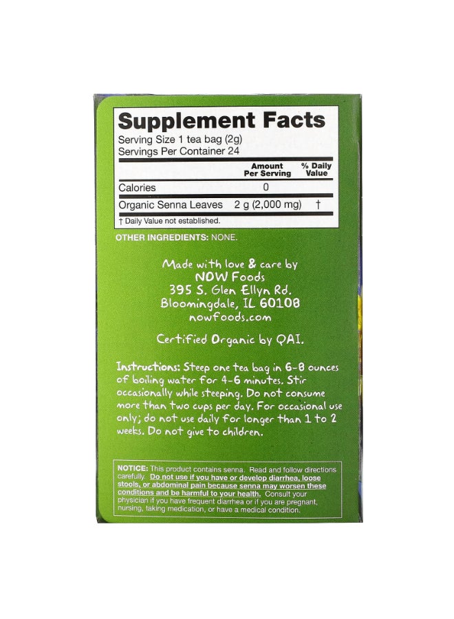 Now Foods - Senna Tea, Organic 24 Tea Bags - Image 1