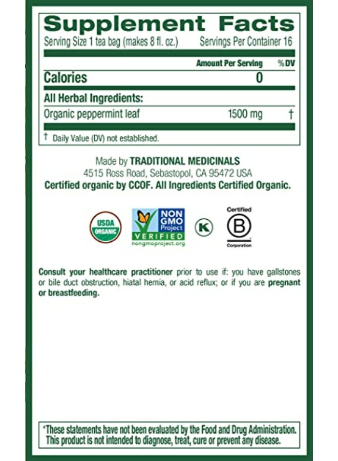 Traditional Medicinals Organic Peppermint -16 Herbal Tea Bags  - Image 4