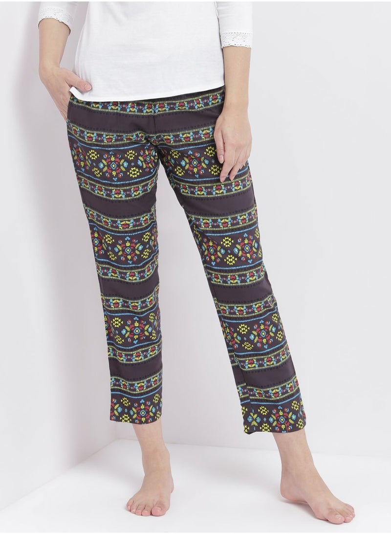 Aila - Comfortable Casual Loungewear Pyjama Pants With A Matching Scrunchie Black - Image 1