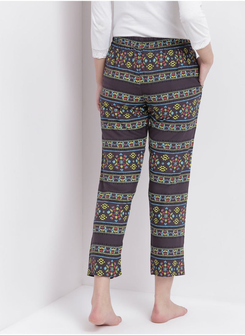 Aila - Comfortable Casual Loungewear Pyjama Pants With A Matching Scrunchie Black - Image 1