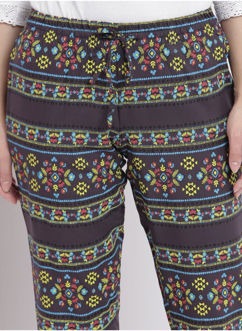 Aila - Comfortable Casual Loungewear Pyjama Pants With A Matching Scrunchie Black - Image 1