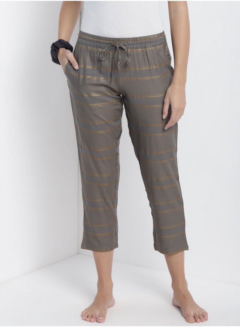 Aila Comfortable Casual Loungewear Pyjamas With A Matching Scrunchie Grey  - Image 1