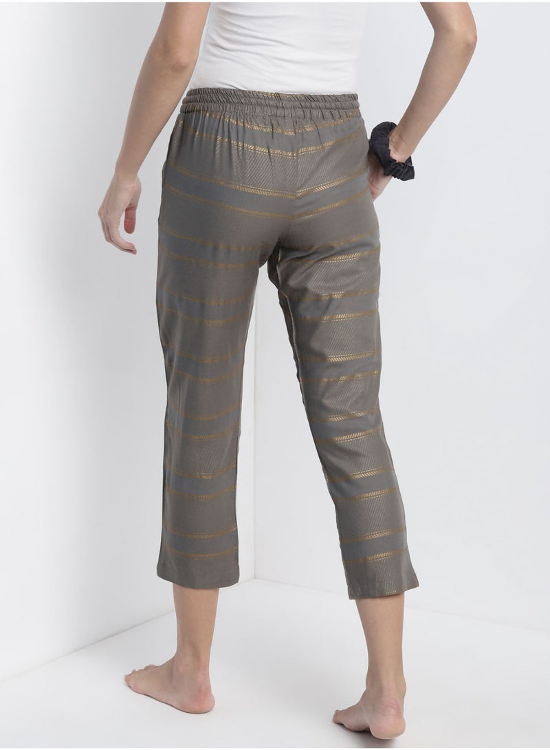 Aila Comfortable Casual Loungewear Pyjamas With A Matching Scrunchie Grey  - Image 2