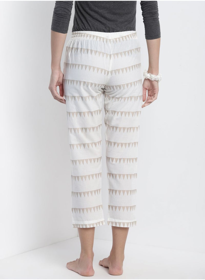 Aila Comfortable Casual Loungewear Pyjamas With A Matching Scrunchie White  - Image 2