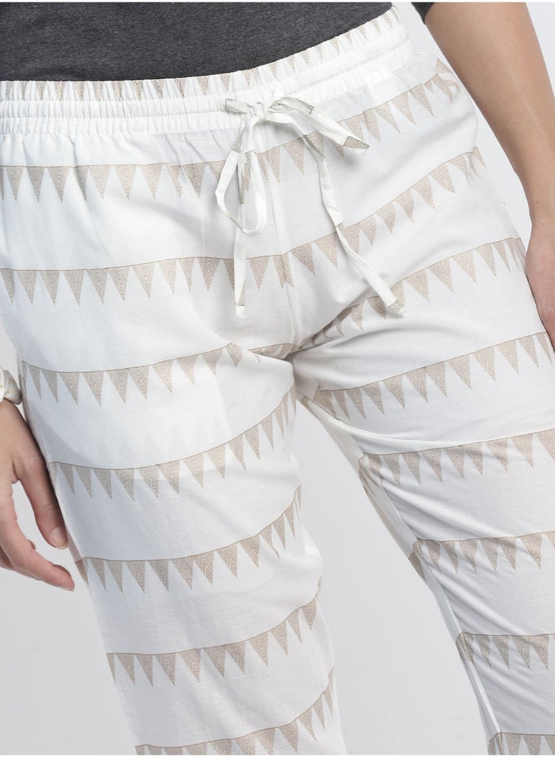 Aila Comfortable Casual Loungewear Pyjamas With A Matching Scrunchie White  - Image 5