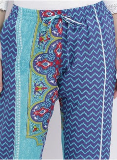 Aila Comfortable Casual Loungewear Pyjama Pants With A Matching Scrunchie Teal  - Image 5