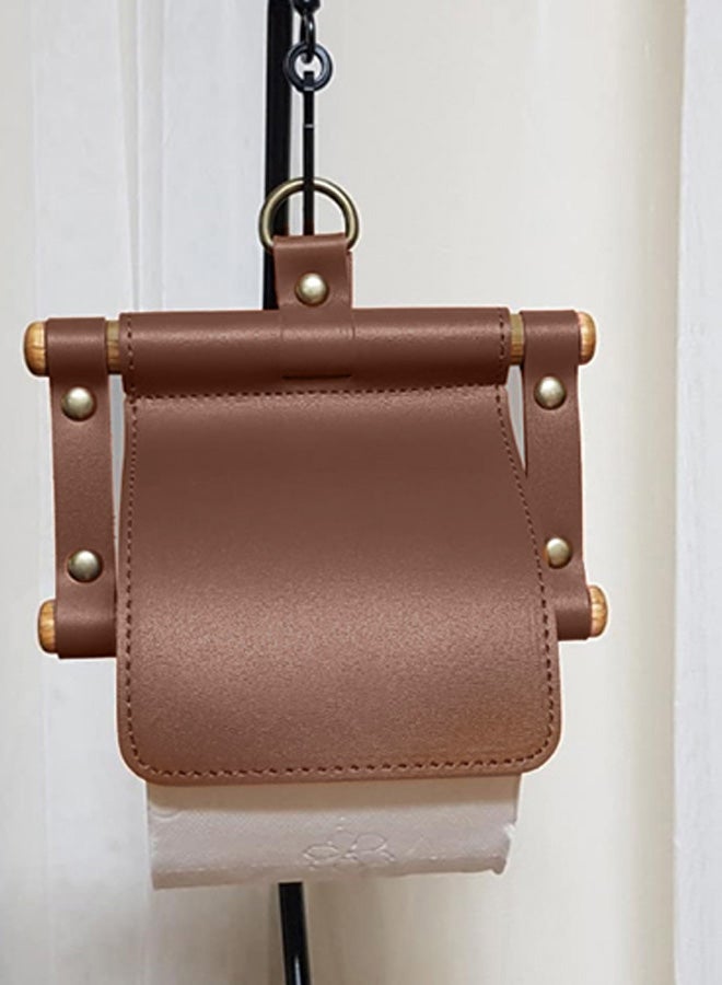 DECOREK Solid Design Toilet Paper Box Cover Dark Brown 25.5 x 12.5 x 17cm  - Image 2