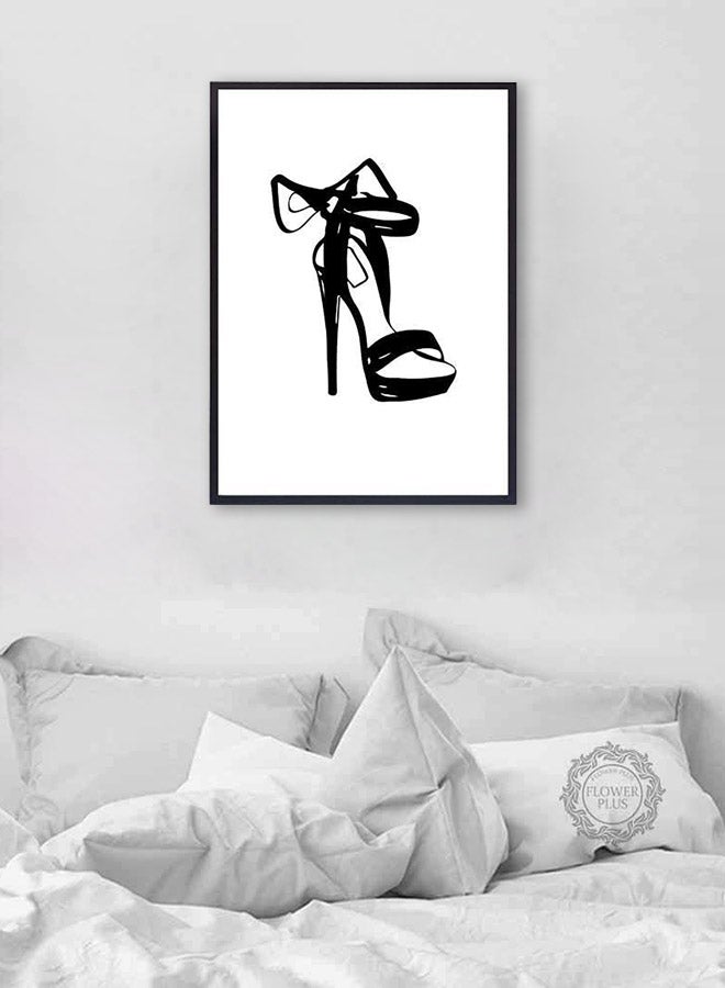 ديكورك لوحة فنية من قماش الكانفاس بطبعة حذاء أسود أسود/ أبيض 57 x 71 x 4.5سم  - Image 2