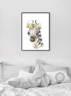 DECOREK Zebra Printed Canvas Painting Multicolour 57 x 71 x 4.5cm  - Image 2