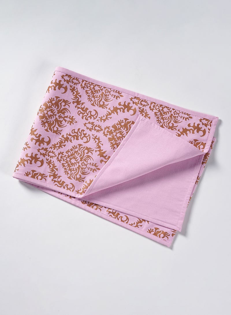 Amal - Cotton Table Runner For Dining Table - Printed Table Runner - Table Linen - 30 X 150 Cm - Gold/Ivory Gold/Ivory 30 x 150cm - Image 1