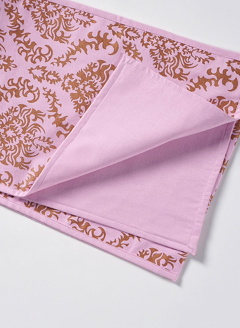 Amal - Cotton Table Runner For Dining Table - Printed Table Runner - Table Linen - 30 X 150 Cm - Gold/Ivory Gold/Ivory 30 x 150cm - Image 1