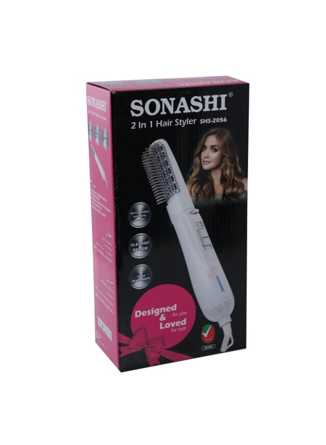 SONASHI Hair Styler With Detachable Thermal Brush With High Care Cool Off Setting  Featured With 360 Degree Swivel Cord And Overheat Protection  Advanced Heat Technology With Quick HeatUp Time  SHS-2056 White  - Image 2