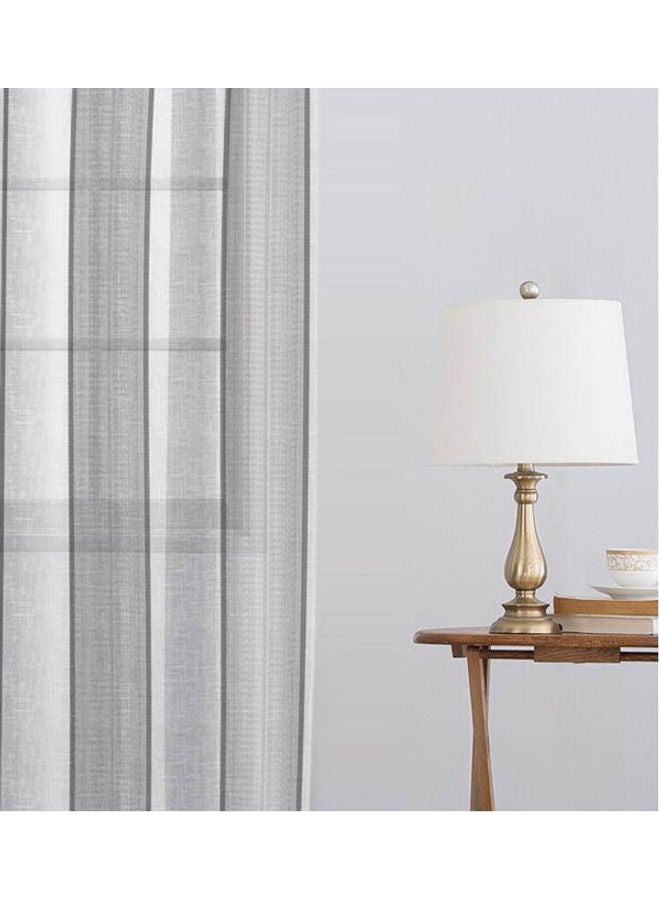 CURTAINS & RODS 1 Panel Of Vertical Stripes Paris Curtain Grey-White 3x2.8meter - Image 3