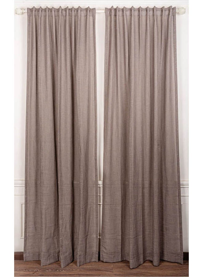CURTAINS & RODS 1 Panel Of Organic Plain Linen Mystive Curtain Café 1.4x2.8meter - Image 1