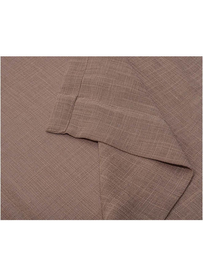 CURTAINS & RODS 1 Panel Of Organic Plain Linen Mystive Curtain Café 1.4x2.8meter - Image 3