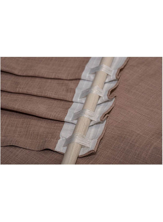 CURTAINS & RODS 1 Panel Of Organic Plain Linen Mystive Curtain Café 1.4x2.8meter - Image 4