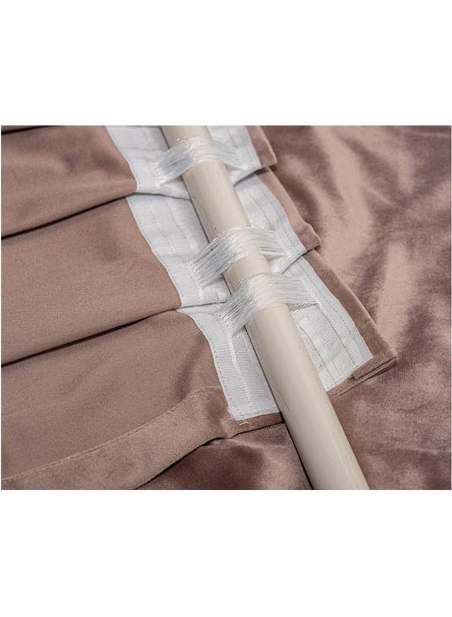 CURTAINS & RODS 1 Panel Of Velvet Side Vlevo Curtain Redish Café 1.4x2.8meter - Image 2