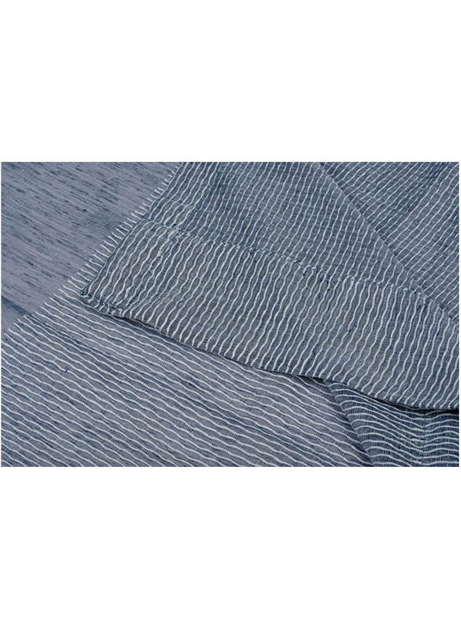 كيرتنز رودز 1 Panel Of Horizontally Stripes Honey Comb Peuma Curtain Navy 3x2.8meter - Image 3