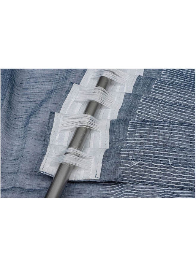 كيرتنز رودز 1 Panel Of Horizontally Stripes Honey Comb Peuma Curtain Navy 3x2.8meter - Image 4