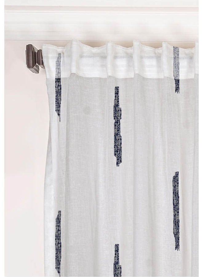 كيرتنز رودز 1 Panel Of Vertical Rain Drops Jacquard Needle Curtain Navy 3x2.8meter - Image 2