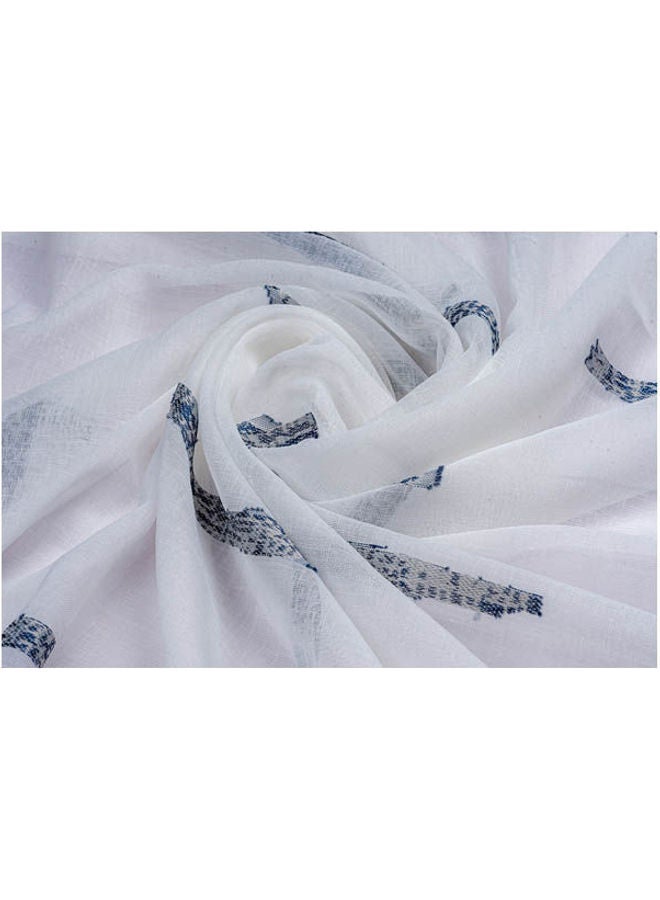 كيرتنز رودز 1 Panel Of Vertical Rain Drops Jacquard Needle Curtain Navy 3x2.8meter - Image 3