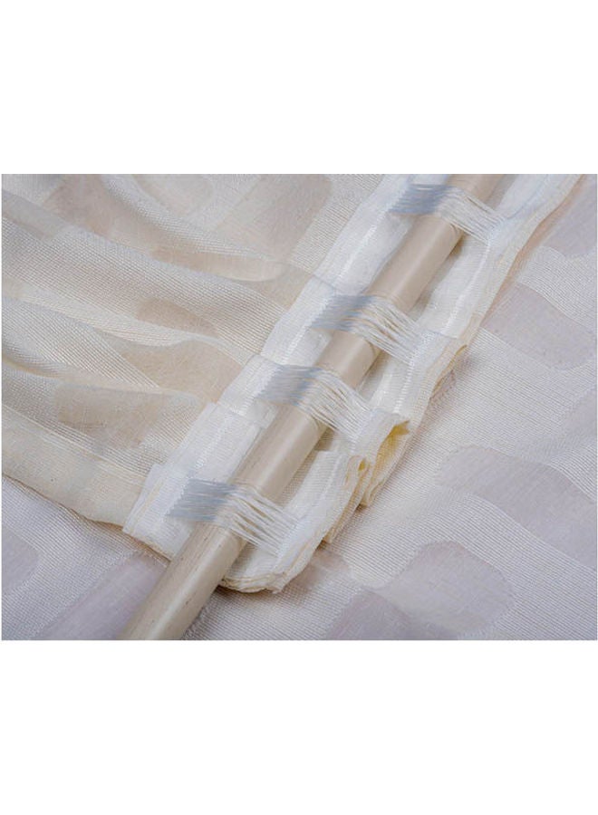 CURTAINS & RODS - 1 Panel Of Sheer Jacquard Explora Curtain Crème 3x2.8meter - Image 1