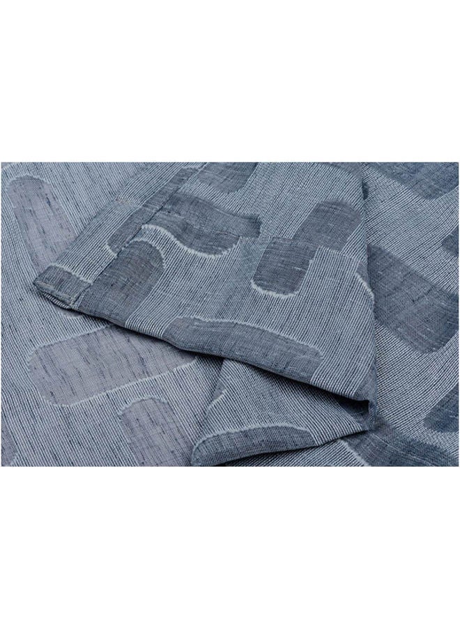 كيرتنز رودز 1 Panel Of Sheer Jacquard Explora Curtain Navy 3x2.8meter - Image 3