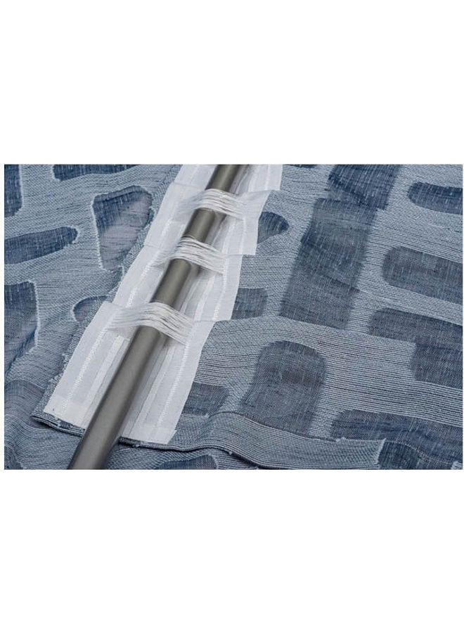 كيرتنز رودز 1 Panel Of Sheer Jacquard Explora Curtain Navy 3x2.8meter - Image 4