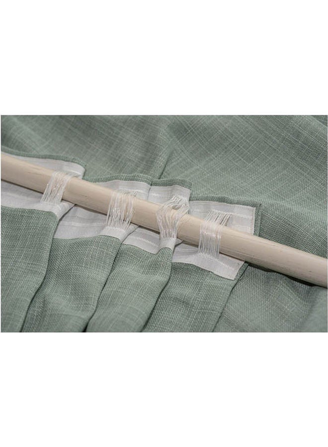 CURTAINS & RODS 1 Panel Of Organic Plain Linen Mystive Curtain Mint Green 1.4x2.8meter - Image 4
