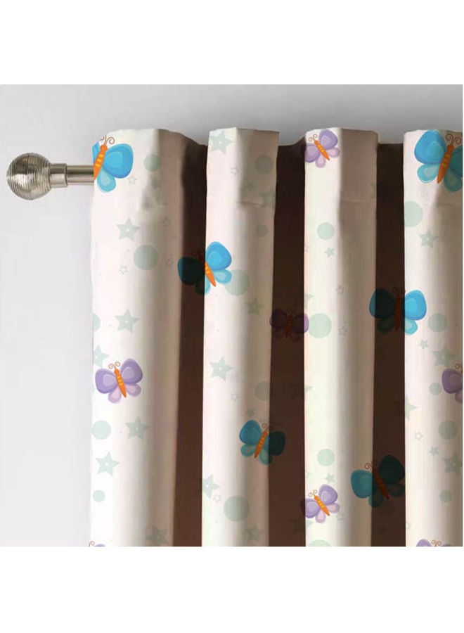 CURTAINS & RODS - 1 Panel Of Printed On Velvet Babybutter Curtiain Multicolor 1.4x2.8meter - Image 1