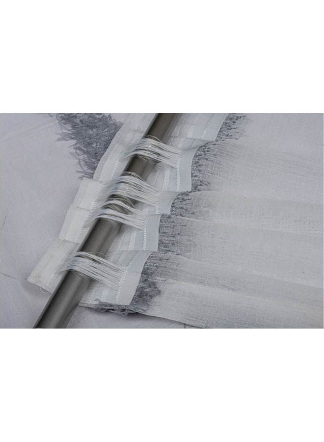 1 Panel Of Fuzzy Sheer Jacquard Stripes Abel Curtain Dark Grey 3x2.8meter