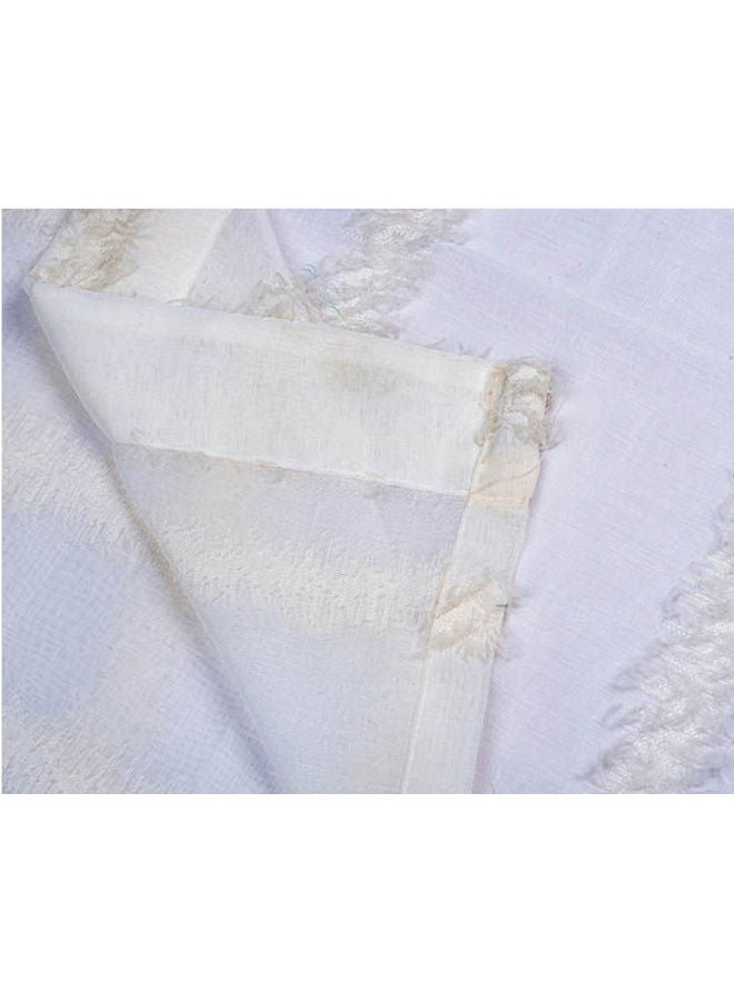 CURTAINS & RODS 1 Panel Of Fuzzy Sheer Jacquard Stripes Abel Curtain Crème 3x2.8meter - Image 5