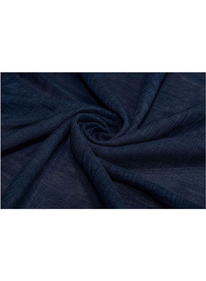 كيرتنز رودز 1 Panel Of Organic Plain Linen Mystive Curtain Navy 1.4x2.8meter - Image 4