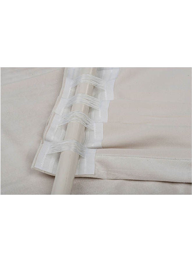 CURTAINS & RODS 1 Panel Of Velvet Side Vlevo Curtain Off White 1.4x2.8meter - Image 3