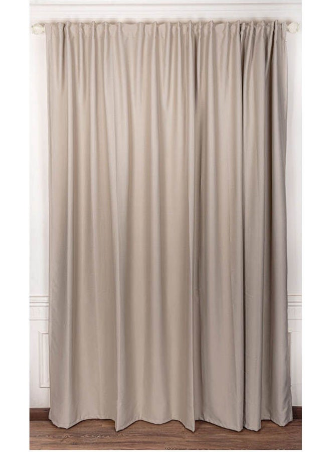 CURTAINS & RODS 1 Panel Of Plain Silky Shine Side Croma Curtain Café 1.4x2.8meter - Image 1
