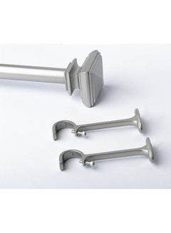 CURTAINS & RODS Metal Square double rod Grey 183-366cm  - Image 2