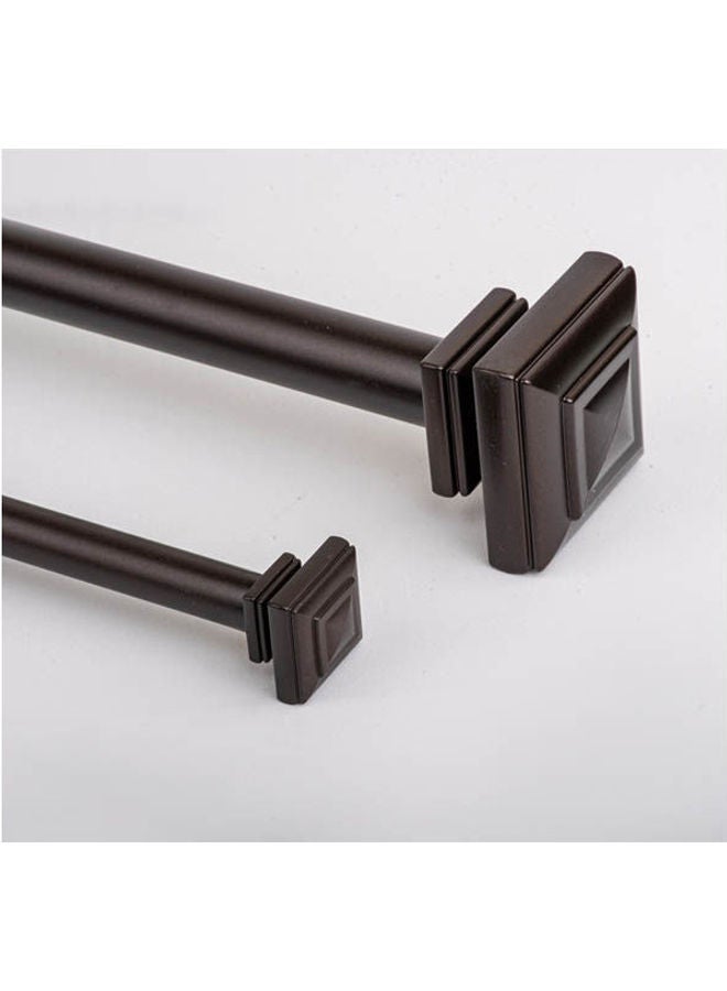 CURTAINS & RODS Metal Square double rod Bronze 91-183cm - Image 2