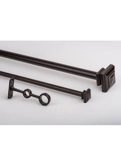 CURTAINS & RODS Metal Square double rod Bronze 91-183cm  - Image 3