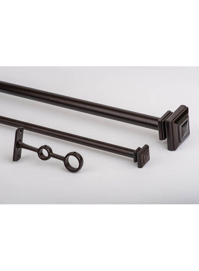 CURTAINS & RODS Metal Square double rod Bronze 91-183cm - Image 3