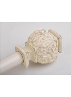 CURTAINS & RODS Wooden Filigree square White 91-183cm  - Image 1