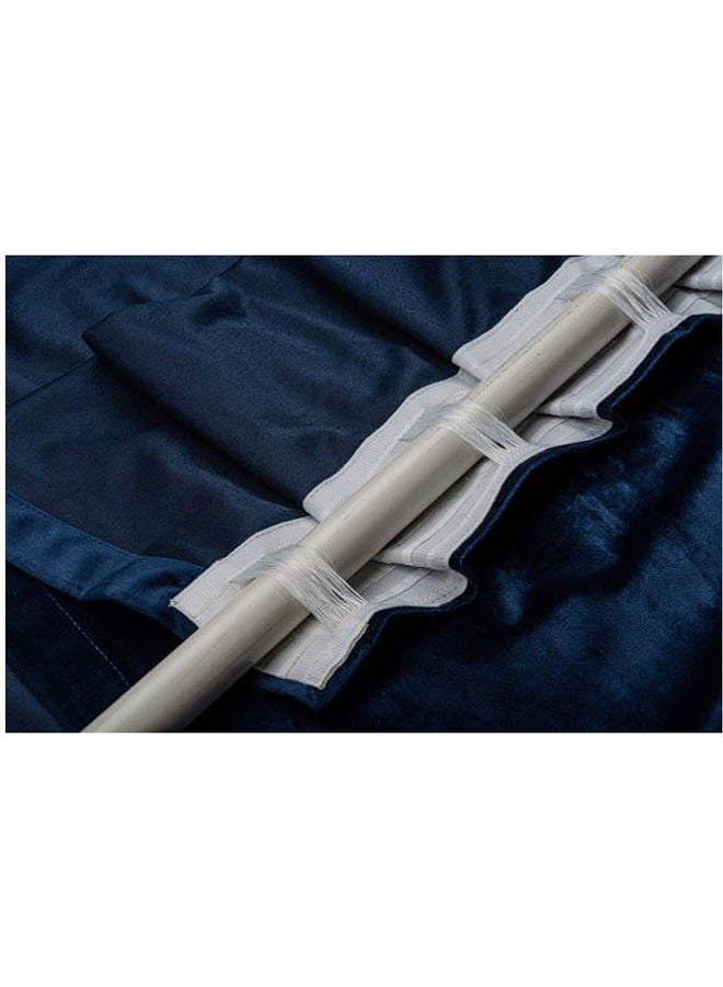 CURTAINS & RODS 1 Panel Of Velvet Side Vlevo Curtain Navy 1.4x2.8meter - Image 4