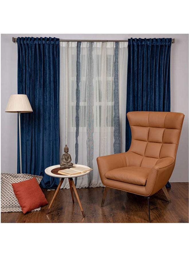 CURTAINS & RODS 1 Panel Of Velvet Side Vlevo Curtain Navy 1.4x2.8meter - Image 5