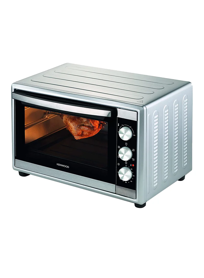 KENWOOD Oven Toaster Grill Large Capacity Double Glass Door Multifunctional With Rotisserie And Convection Function For Grilling, Toasting, Broiling, Baking, Defrosting, Stainless Steel 56 L 2200 W MOM56.000SS Silver