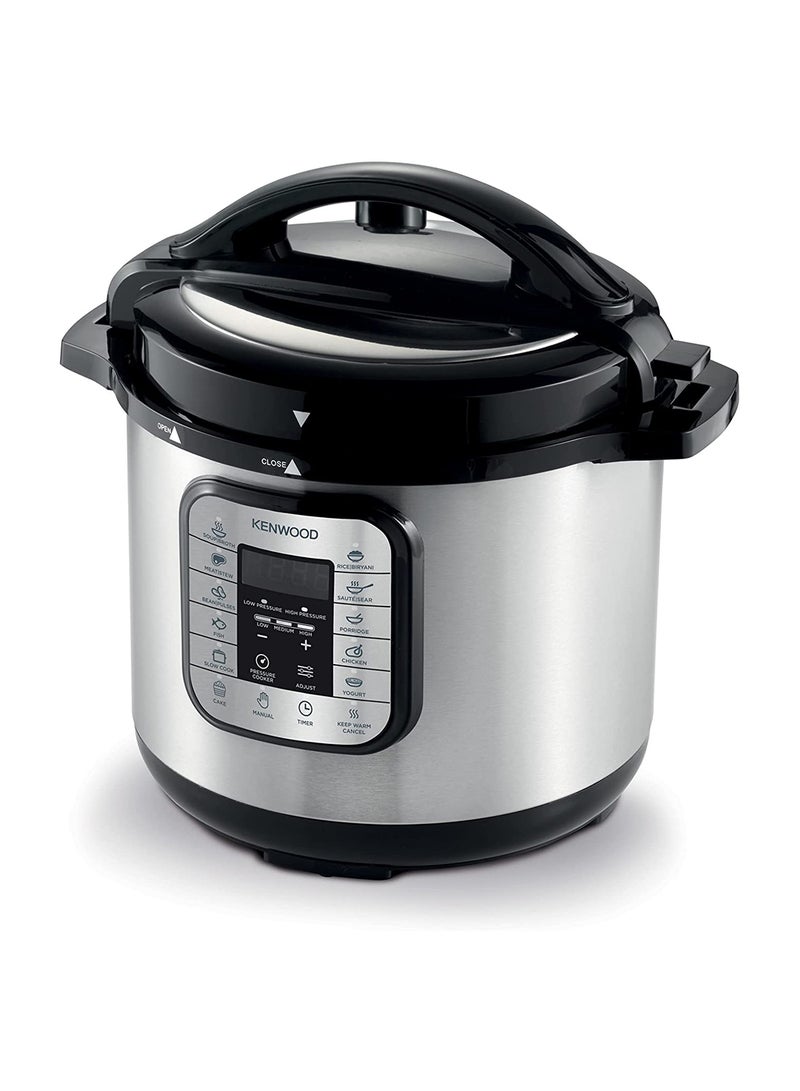 KENWOOD - 16-In-1 Electric Pressure Cooker Multifunctional Programmable Multicooker With Safety Feature, 16 Smart Cook Programs, Manual Function For Personalised Recipes 8.0 L 1200.0 W PCM80.000SS Black/Silver - Image 1