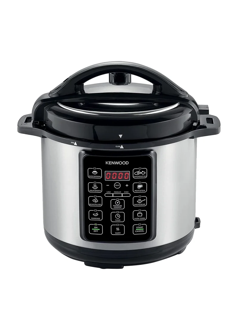 KENWOOD 14-In-1 Electric Pressure Cooker Multifunctional Programmable Multicooker With Safety Feature, 14 Smart Cook Programs, Manual Function For Personalised Recipes 6 L 1000 W PCM60.000SS Black/Silver