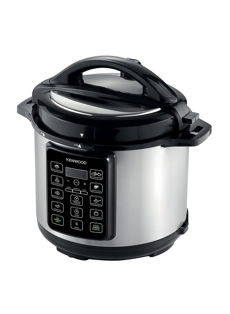 KENWOOD 14-In-1 Electric Pressure Cooker Multifunctional Programmable Multicooker With Safety Feature, 14 Smart Cook Programs, Manual Function For Personalised Recipes 6 L 1000 W PCM60.000SS Black/Silver