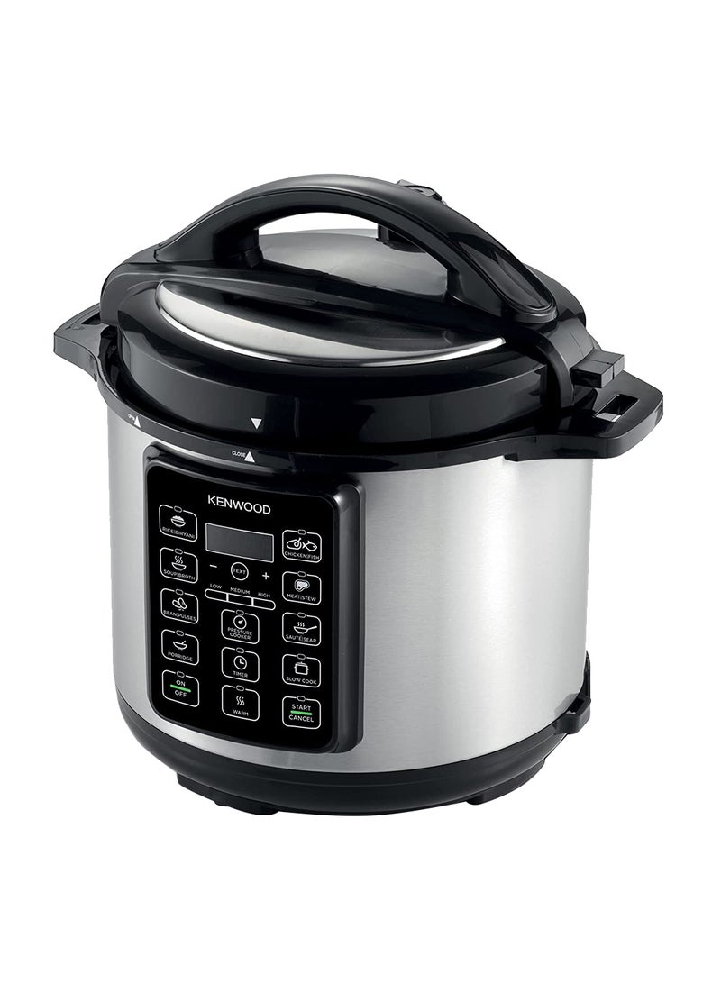 KENWOOD - 14-In-1 Electric Pressure Cooker Multifunctional Programmable Multicooker With Safety Feature, 14 Smart Cook Programs, Manual Function For Personalised Recipes 6 L 1000 W PCM60.000SS Black/Silver - Image 1